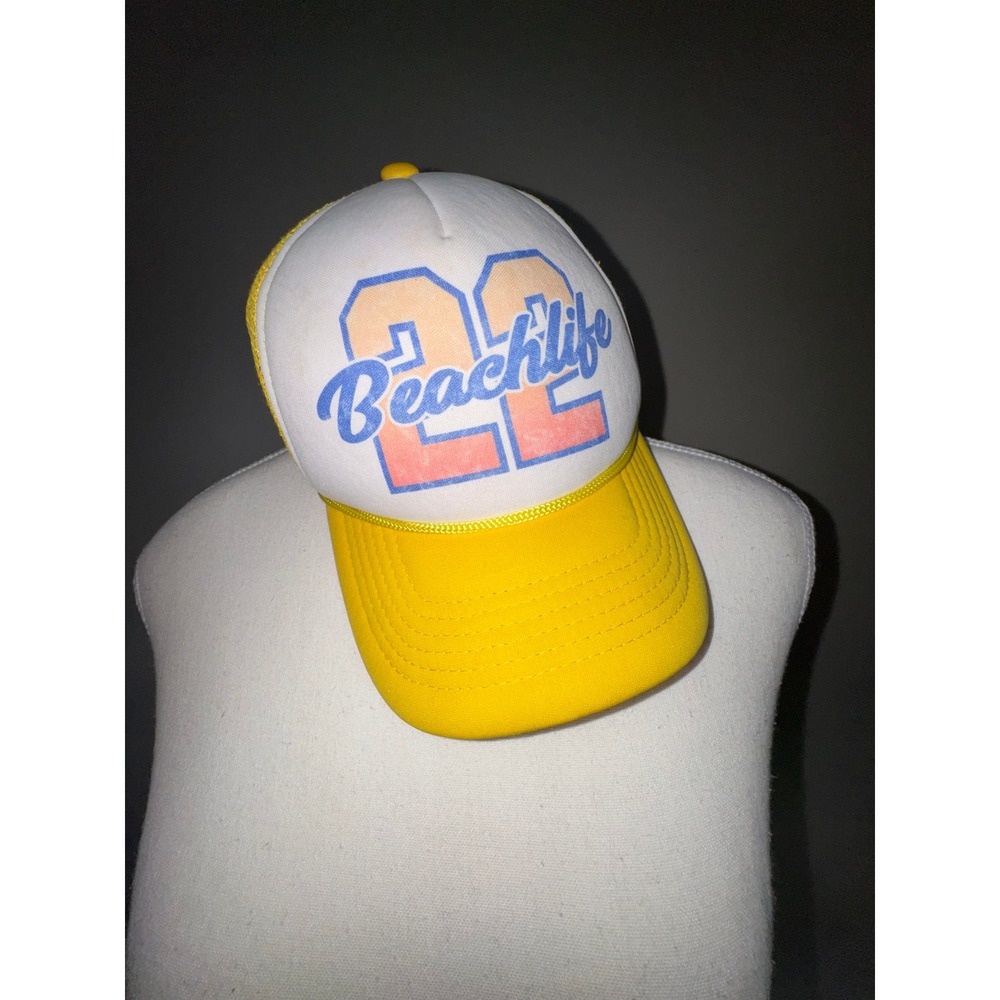 Beachlife Festival Trucker Hat Unisex Yellow Snapback Mesh Cap Streetwear